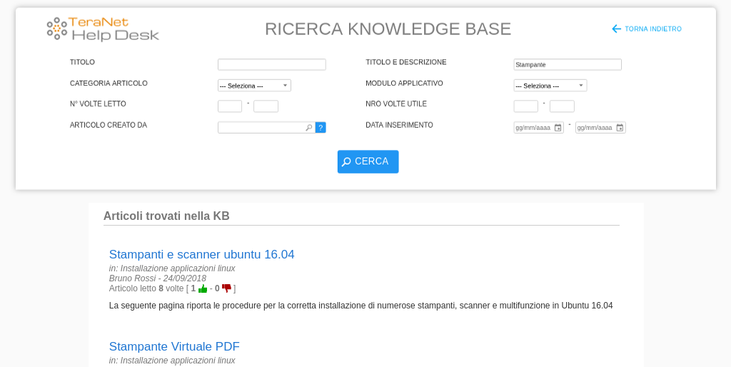 Ricerca Knowledge Base